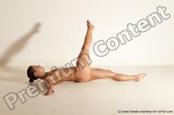 Nude Gymnastic poses Woman White Moving poses Athletic medium brown Dynamic poses Pinup